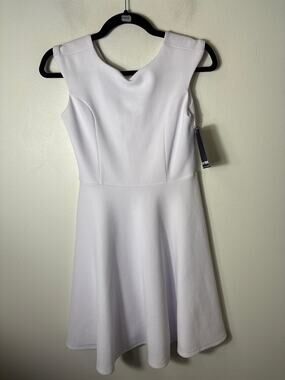 NWT Girls Un Deux Trois White Cap Sleeve Knee Length Dress sz 16